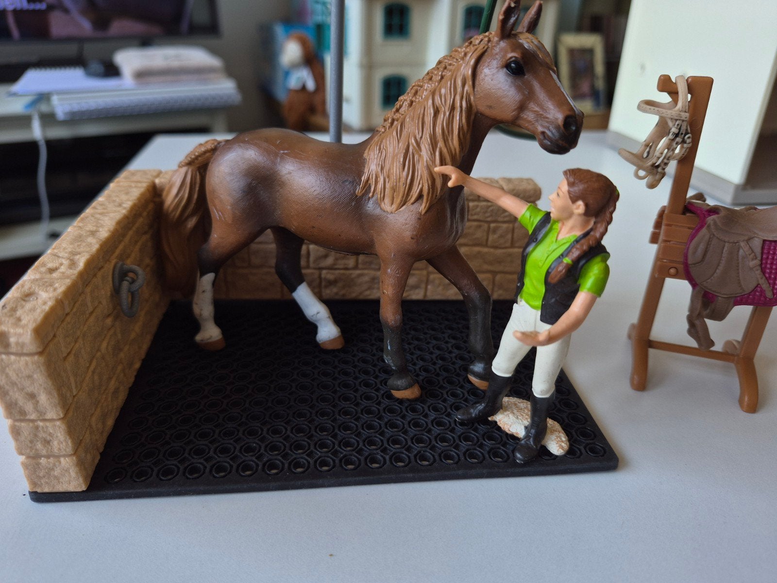Schleich paarden wasplaats, Verzamelen, Dierenverzamelingen, Ophalen of Verzenden, Zo goed als nieuw, Paard, Beeldje of Figuurtje