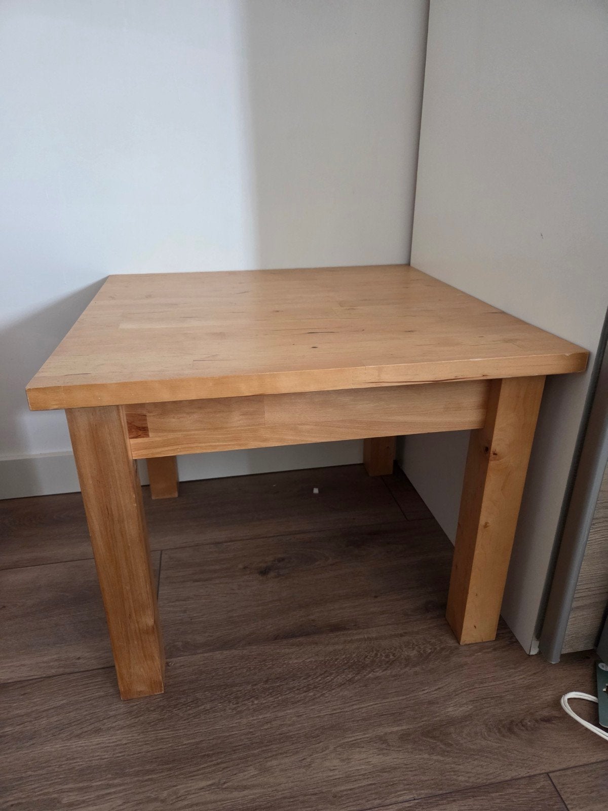Houten bijzettafel 58x58 cm, 40 cm hoog, Huis en Inrichting, Tafels | Bijzettafels, Ophalen, Minder dan 45 cm, Gebruikt, Vierkant
