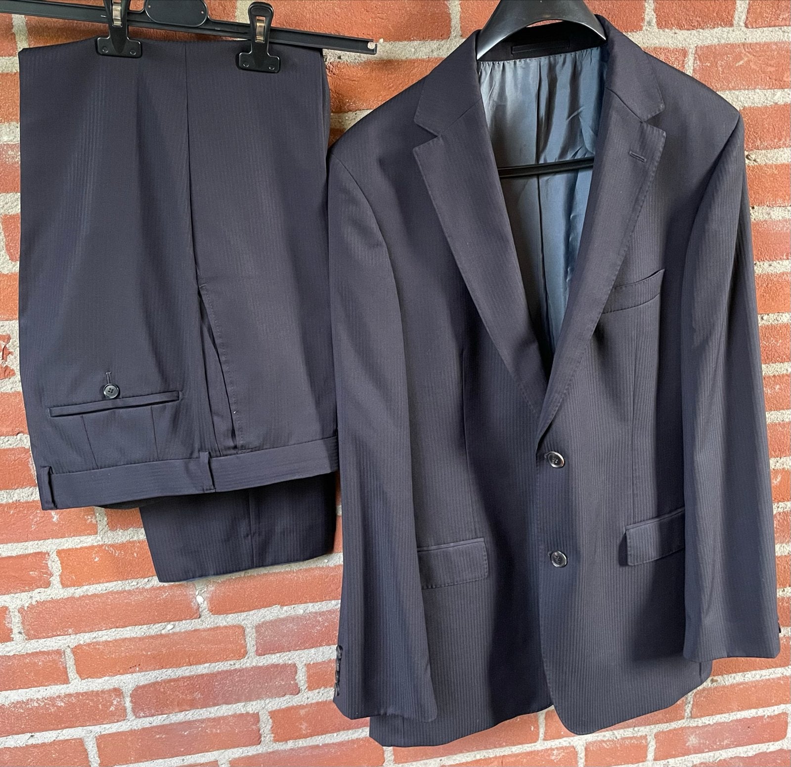 Hugo Boss  Bertolucci Super 100 Wollen Pak - Maat 52/54 (L), Ophalen of Verzenden, Gedragen, Maat 52/54 (L), Blauw