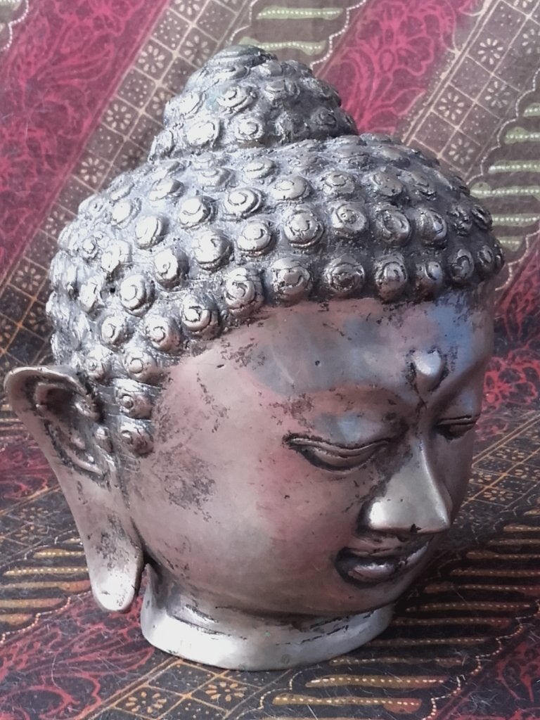 Origineel oud Oosters brons hoofd van Boeddha 16,5 cm., Antiek en Kunst, Zilver, Handgemaakt, Ophalen of Verzenden, Brons