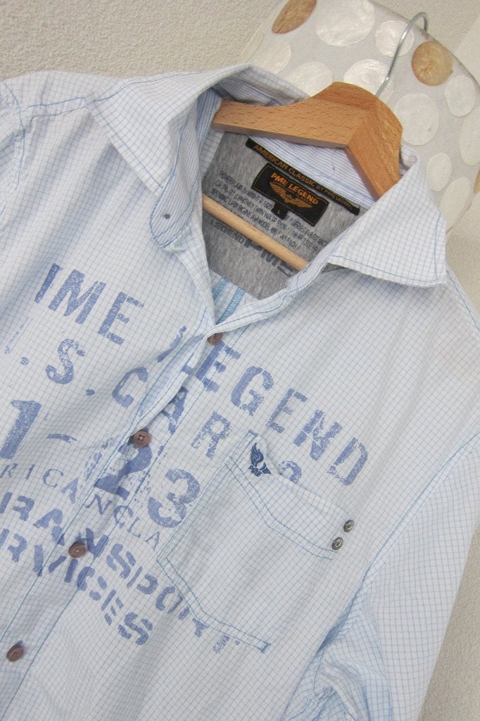 Pme legend blouse overhemd pall mall blauw l, Blauw, Pall Mall PME Legend, Zo goed als nieuw, Merkfreak