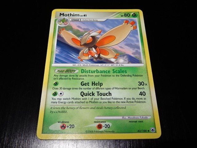 Pokemon kaart Mothim 42/100 2008, Ophalen of Verzenden, Gebruikt, Losse kaart
