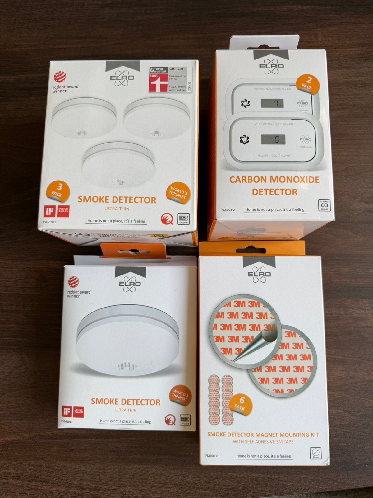 Nieuwe ELRO rookmelders + CO-melders + magneet montageset, Detector, Sensor of Melder, Nieuw, Ophalen of Verzenden, Rook