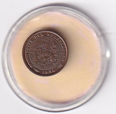1/2 Cent 1934 Zeer Fraai, Verzenden, Koningin Wilhelmina, Overige waardes, Losse munt