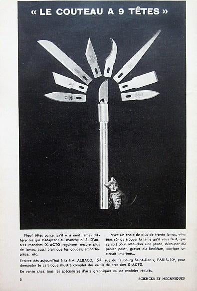 2 vintage advertenties reclames X-Acto hobbymes 1968, Ophalen of Verzenden, Gebruikt, Overige typen