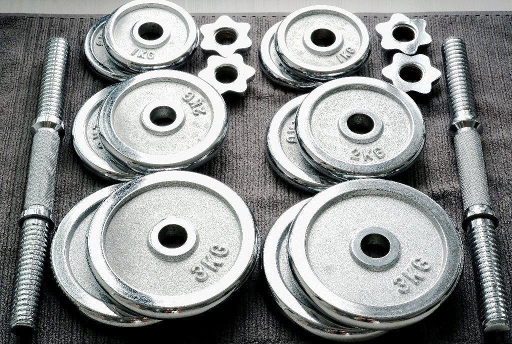 Dumbells chrome, Sport en Fitness, Ophalen, Gebruikt, Dumbbell