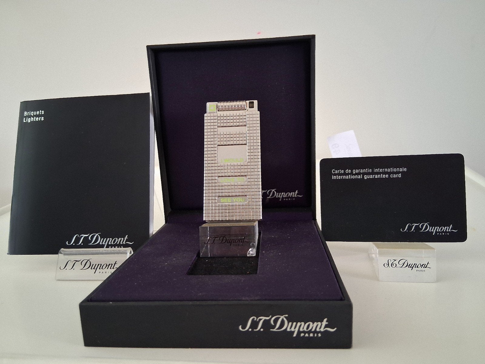 Dupont Aansteker D-Licht Zilver Kleur Full Set  ZGAN., Ophalen of Verzenden, Zo goed als nieuw, Aansteker