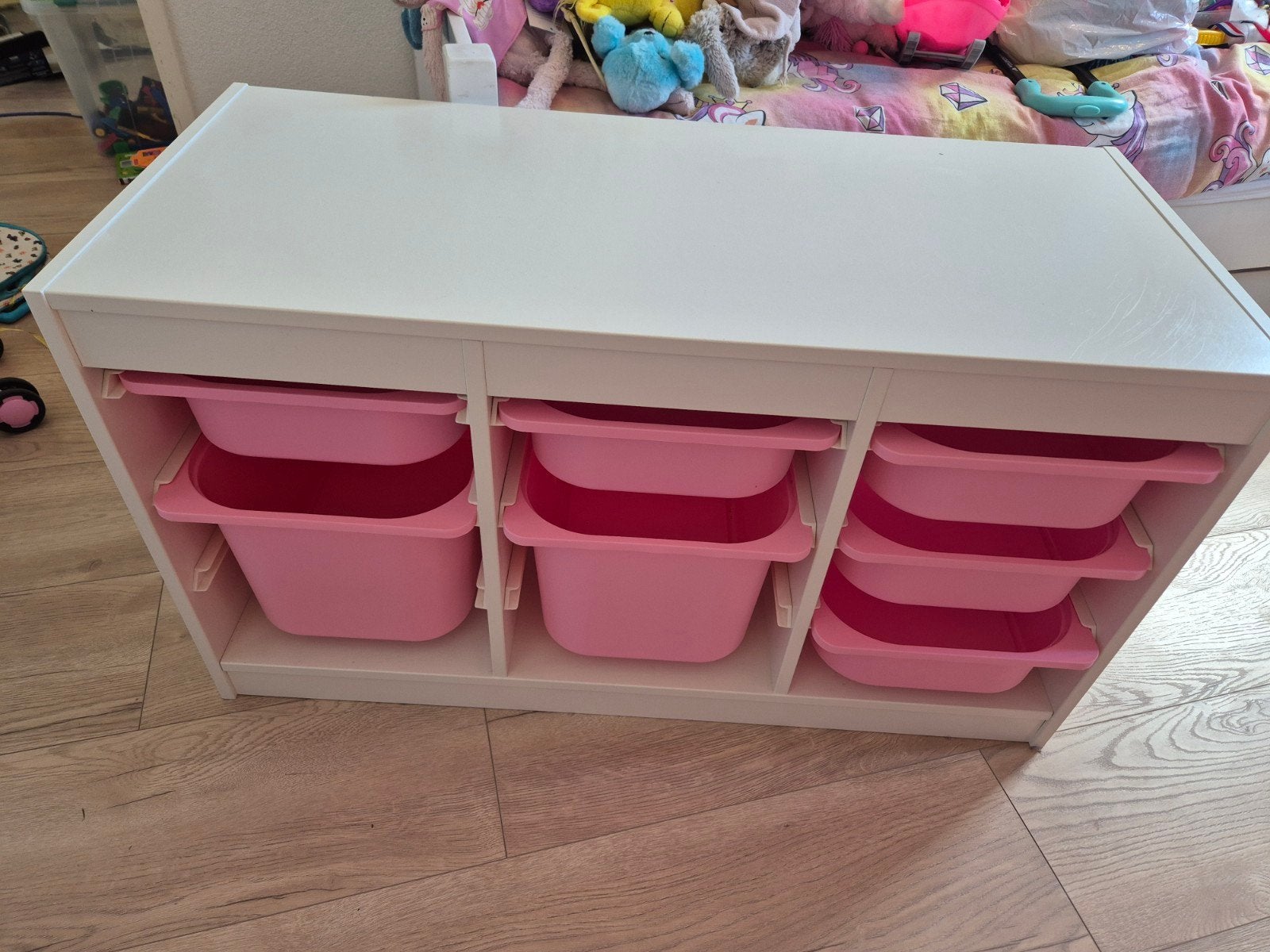 IKEA Trofast kast met lades - Wit/Roze, Kinderen en Baby's, Gebruikt, Kast, 75 tot 100 cm, Minder dan 50 cm