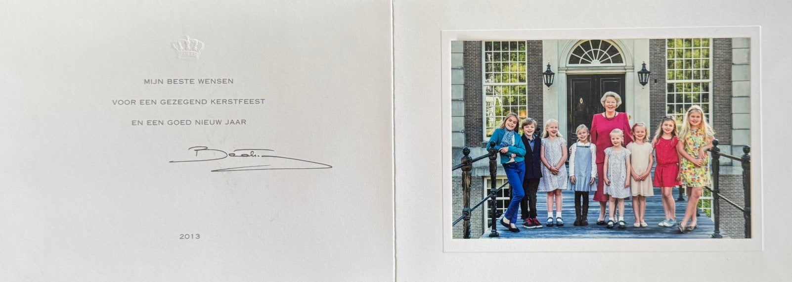 Kerstkaart Koningin Beatrix, Verzenden, Zo goed als nieuw, Kaart, Foto of Prent