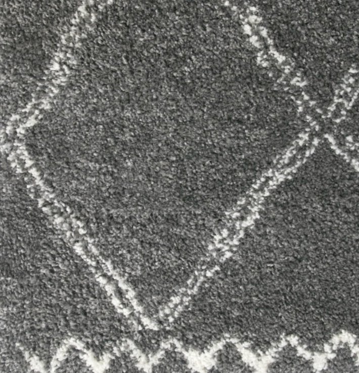 Vloerkleed hoogpolig grijs en wit, 160x230cm, in mooie staat, Huis en Inrichting, Stoffering | Tapijten en Kleden, Ophalen, Wit