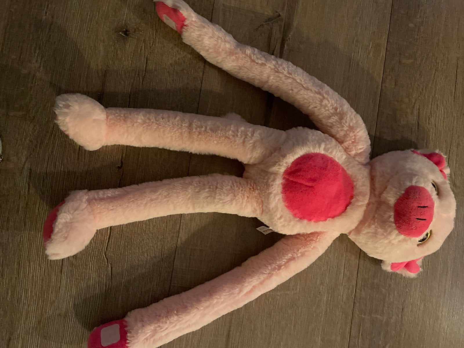 Roze Pluche Aap Knuffel - Grote Zachte Knuffel, Overige merken, Overige karakters, Ophalen of Verzenden, Zo goed als nieuw
