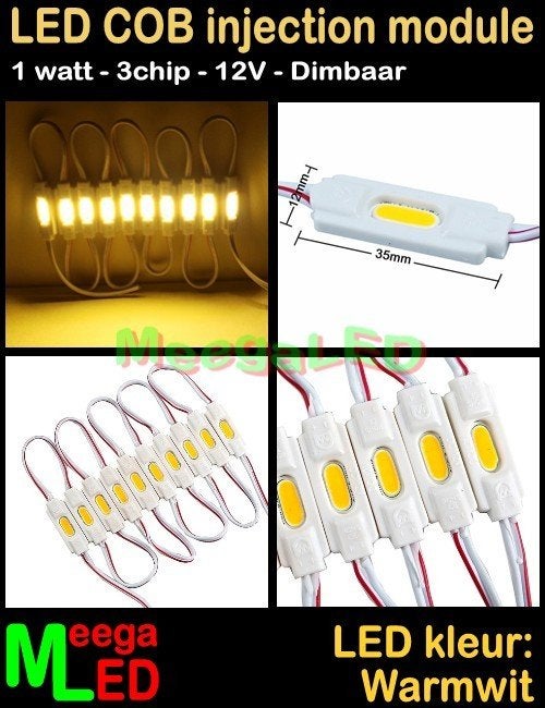 LED Camper COB Verlichting module 1W - IP54 – Warmwit 3000K, Ophalen of Verzenden, Nieuw