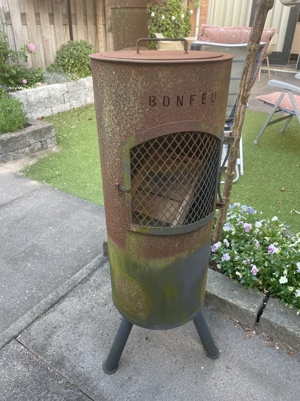 Bonfeu vuurton/buitenhaard - robuust en sfeervol, Tuin en Terras, Ophalen, Gebruikt, Vuurton