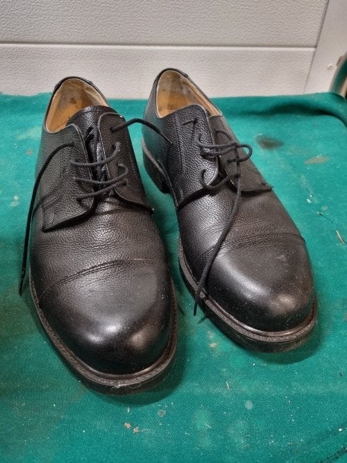 heren schoenen met veter zwart leer 44.5/ 10.5, Ophalen of Verzenden, 'T Olde Gre-j, Info@toldegrej.nl, Endepoelstraat 20f Didam