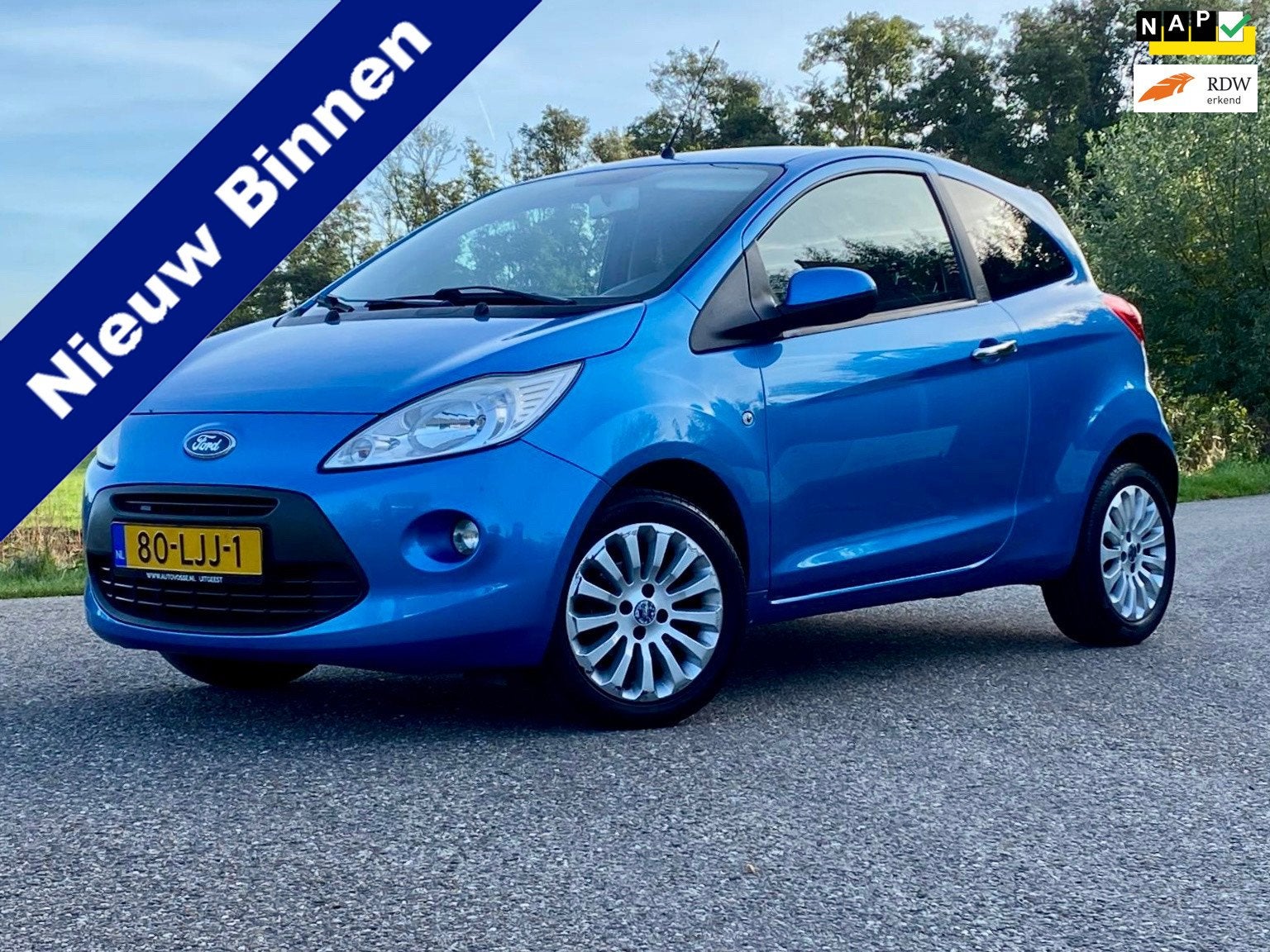 Ford Ka 1.2 Titanium X 3DRS AIRCO NAP 85.000KM LMV Goed Onde, Auto's, Voorwielaandrijving, Verwarmde buitenspiegels, Gebruikt