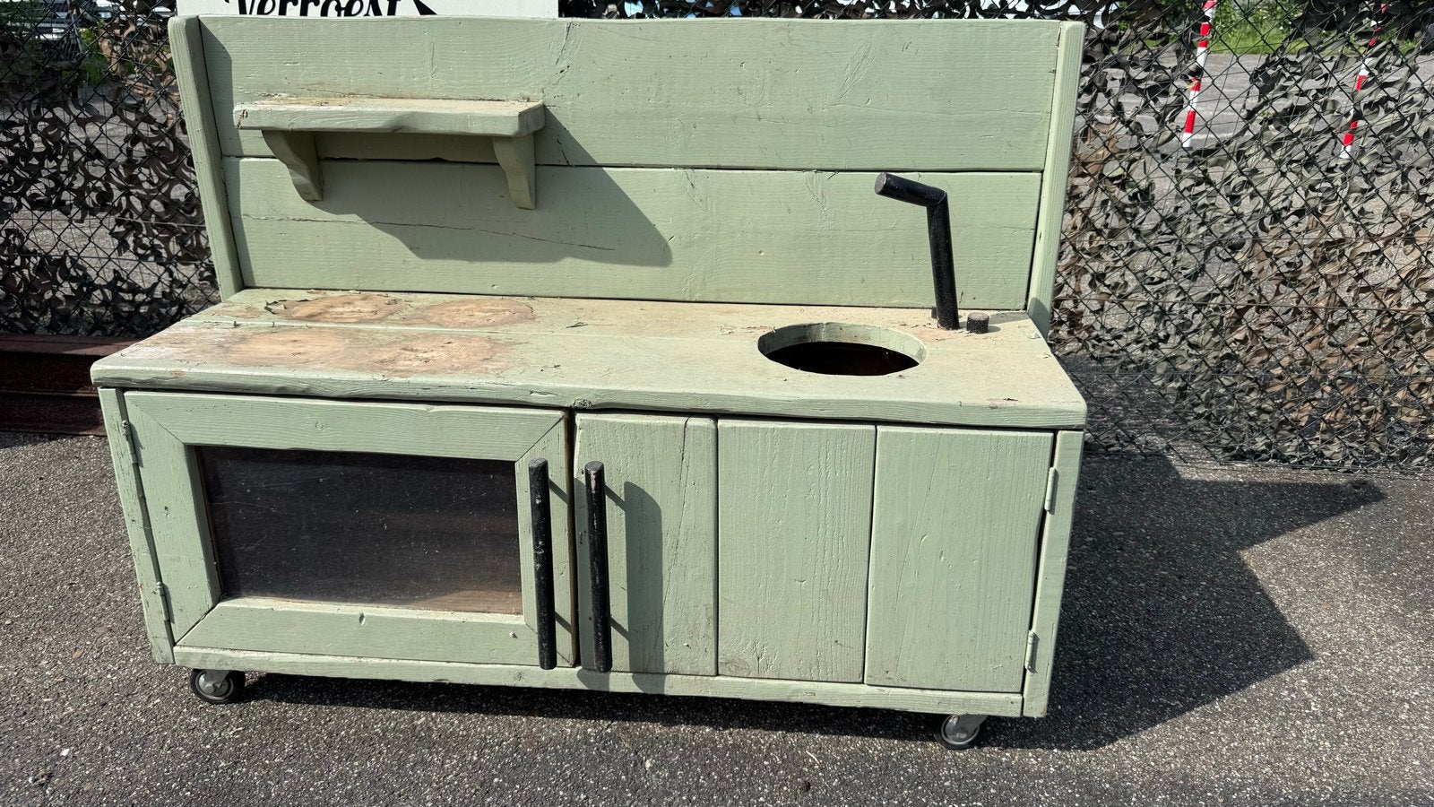 Buitenkeuken voor kinderen op wieltjes 120x80x90, Kinderen en Baby's, Ophalen, Gebruikt
