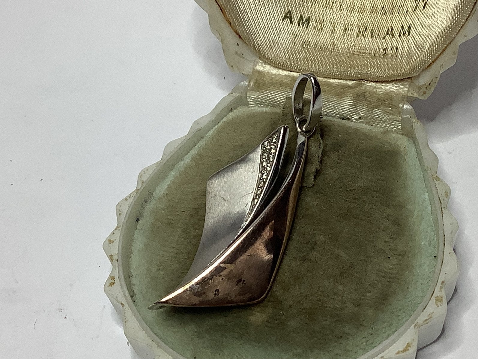 MOOIE ZILVER MET VERMEIL ROSÉ GOUD HANGER MET EDELSTENEN, Verzenden, Zilver, Hanger, Met edelsteen