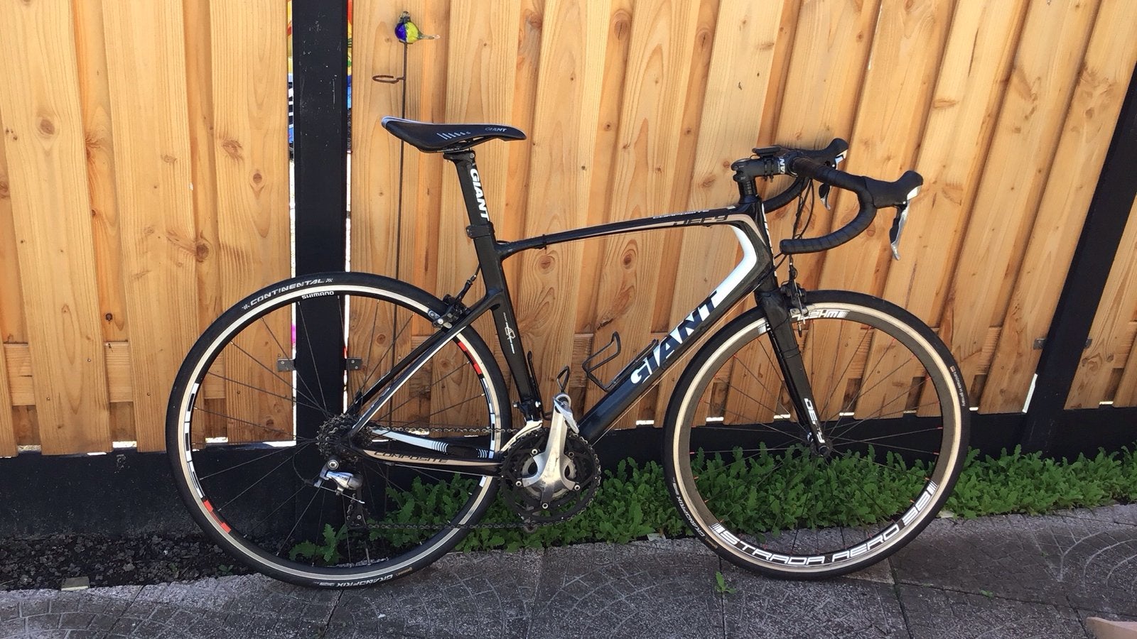 Giant racefiets zwart/wit, framemaat 53, Fietsen en Brommers, Fietsen | Racefietsen, 49 tot 53 cm, Ophalen, Gebruikt, Giant