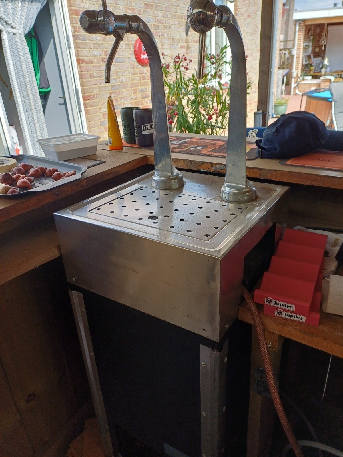 Watergekoelde dubbele biertap met koolzuurcilinder, Witgoed en Apparatuur, Thuistaps, Ophalen, Gebruikt, Overige merken