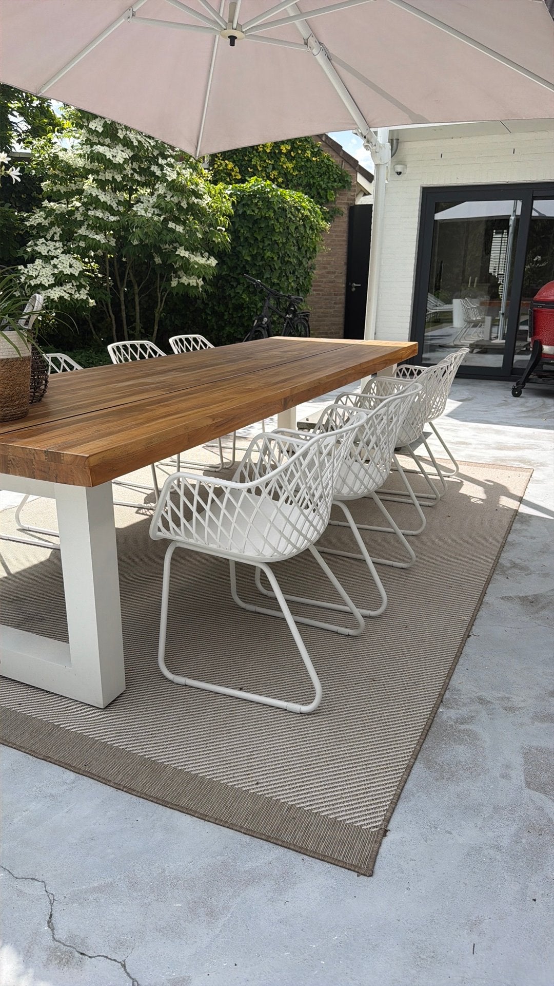 8 kunststof tuinstoelen van Life Outdoor met kussens, Ophalen, Gebruikt, Kunststof