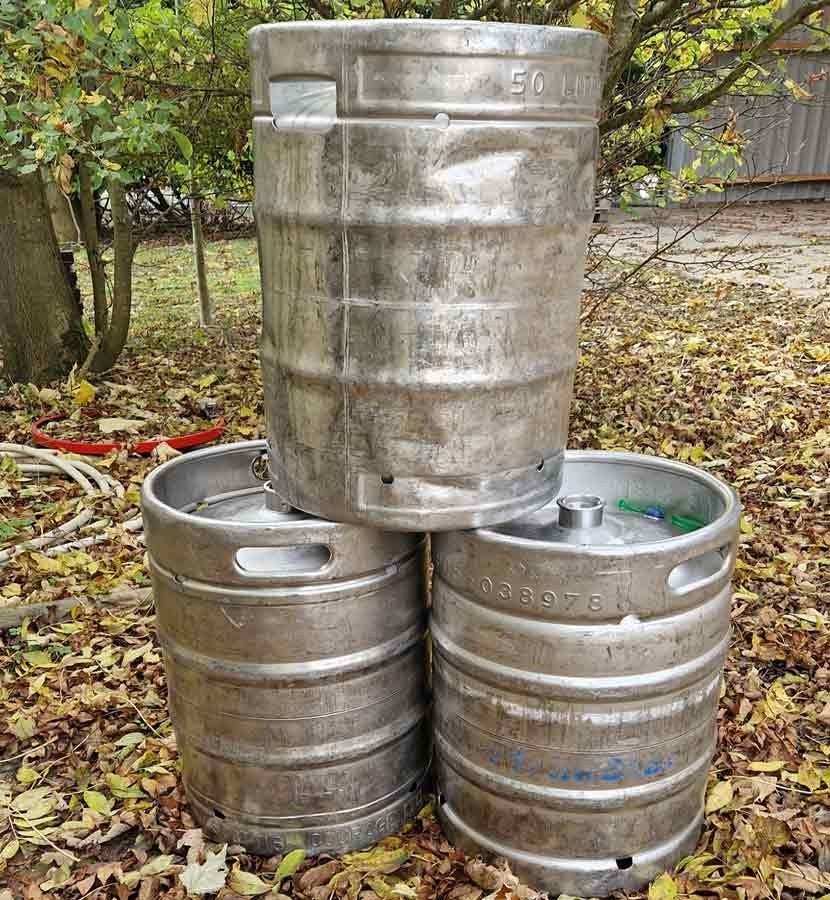 Bierfust 50L RVS vuurhaard kachel, Ophalen, Gebruikt, Vuurton