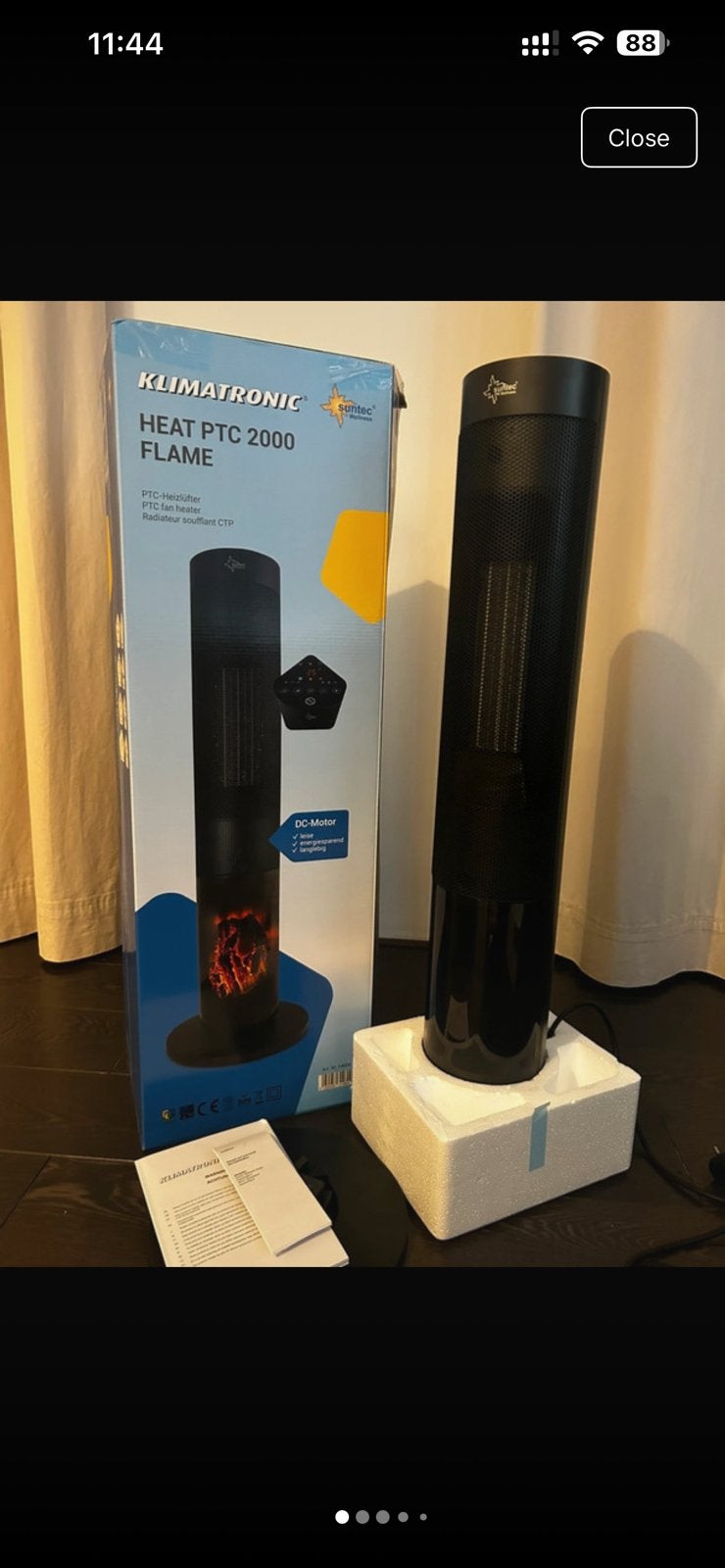 Klimatronic Heat PTC 2000 FlameTower Heater  Flame Effect, Ophalen of Verzenden, Nieuw