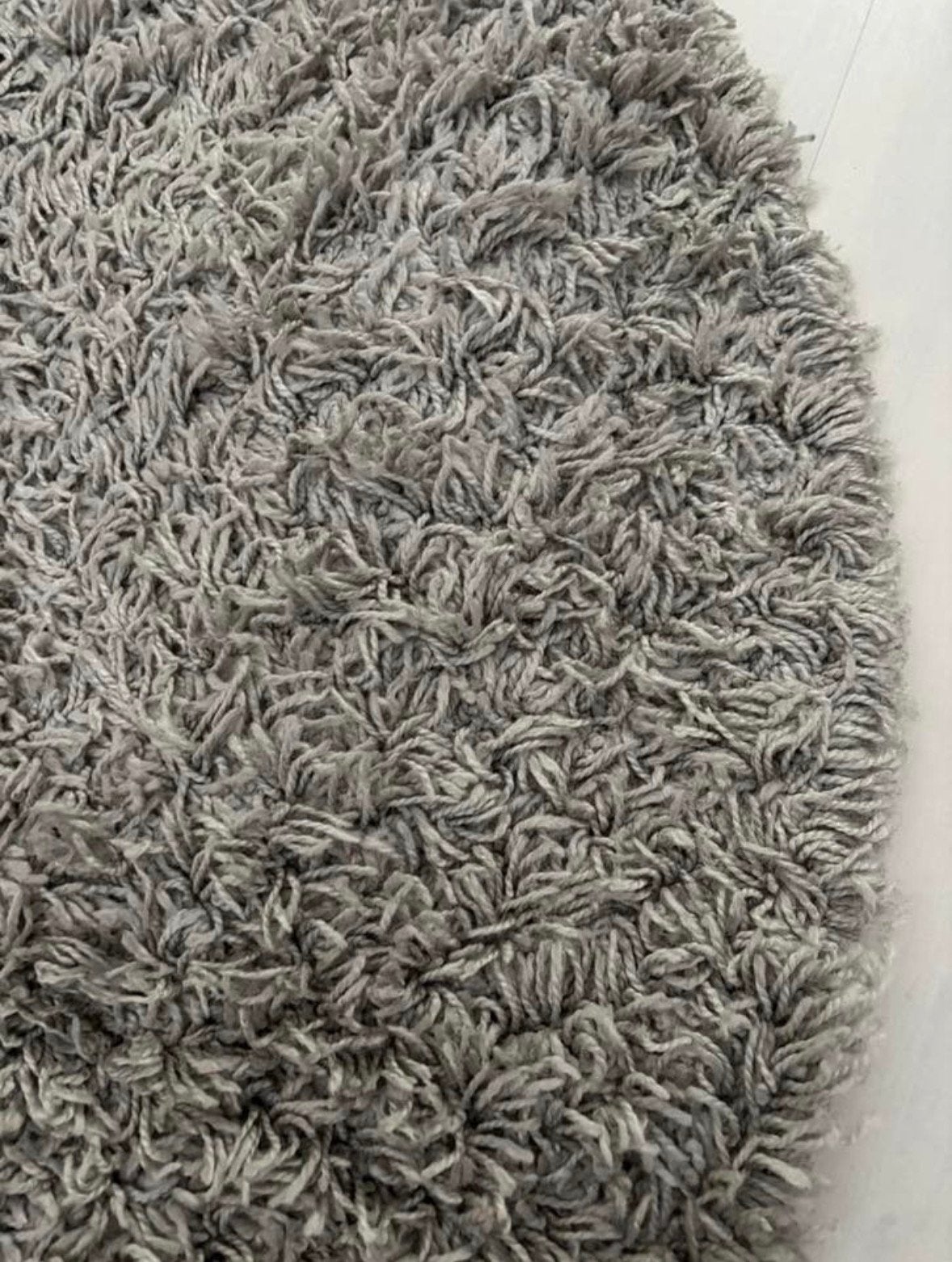 Mooi zacht grijs rond vloerkleed, Ophalen, 100 tot 150 cm, Rond, 200 cm of meer