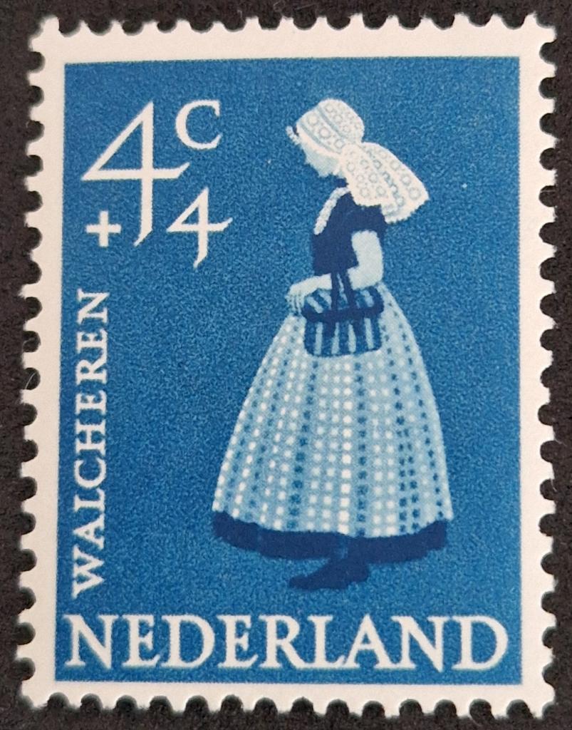 Nederland 1958 - nvph 707 - Zomerzegel - plakkerafdruk ab1, Postzegels en Munten, Verzenden, Na 1940