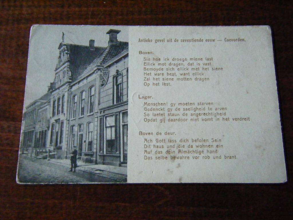 W35 - Coevorden - Gevel - 1912 - Speciaal - Mooi/Oud, Verzamelen, Ansichtkaarten | Nederland, Ophalen of Verzenden, Voor 1920