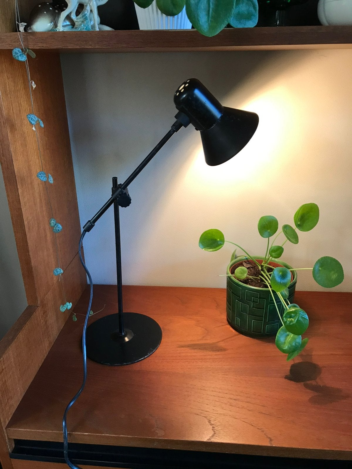 Vintage / retro tafellamp Massive, Mempis Milano style, Met schakelaar, Gebruikt, Vintage, Zwart