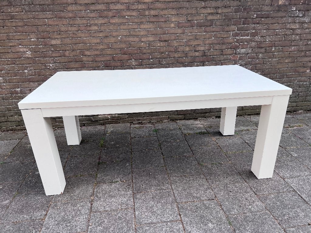 Witte eettafel, Ophalen, Gebruikt, 50 tot 100 cm, Vijf personen of meer