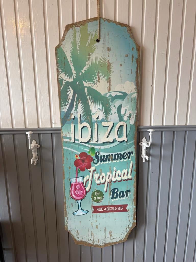 Ibiza wanddecoratie set, Ophalen, Gebruikt, Hout, Meerkleurig