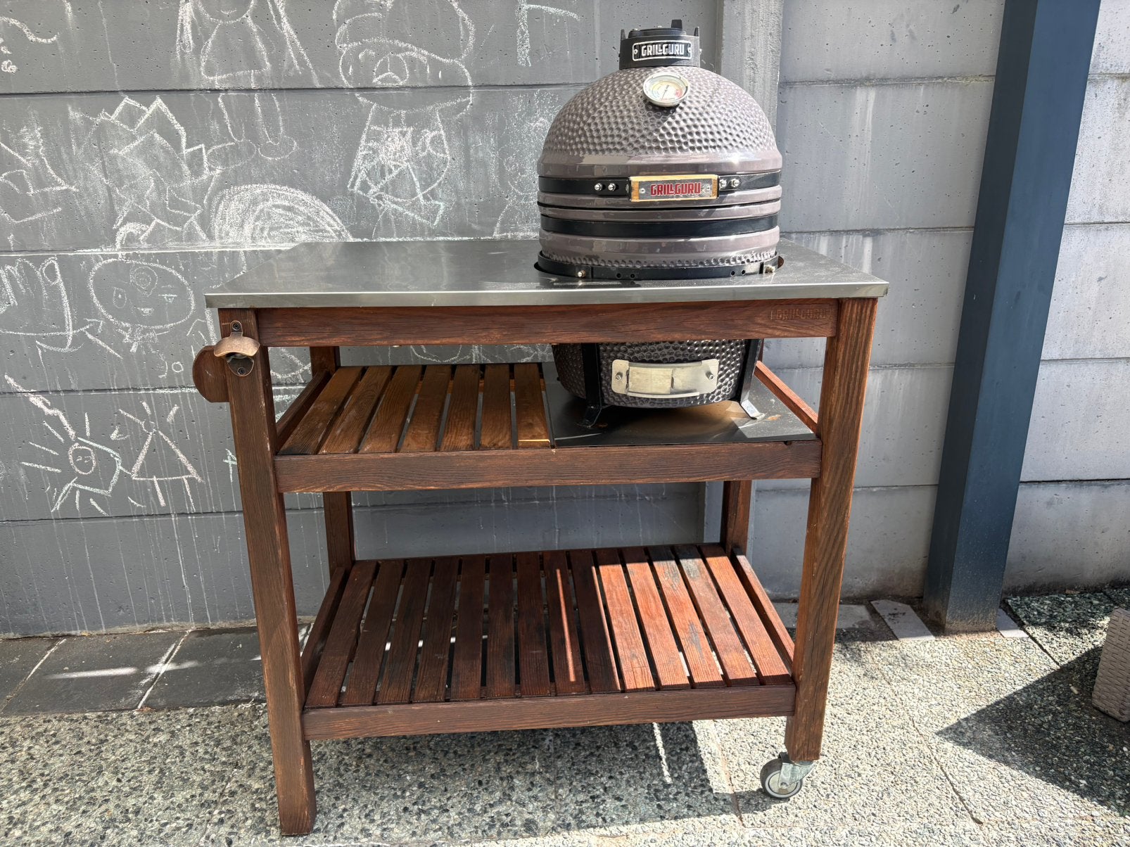 Grill Guru Tafel incl. Grill Guru Compact Kamado Barbecue, Ophalen, Gebruikt, Grill Guru