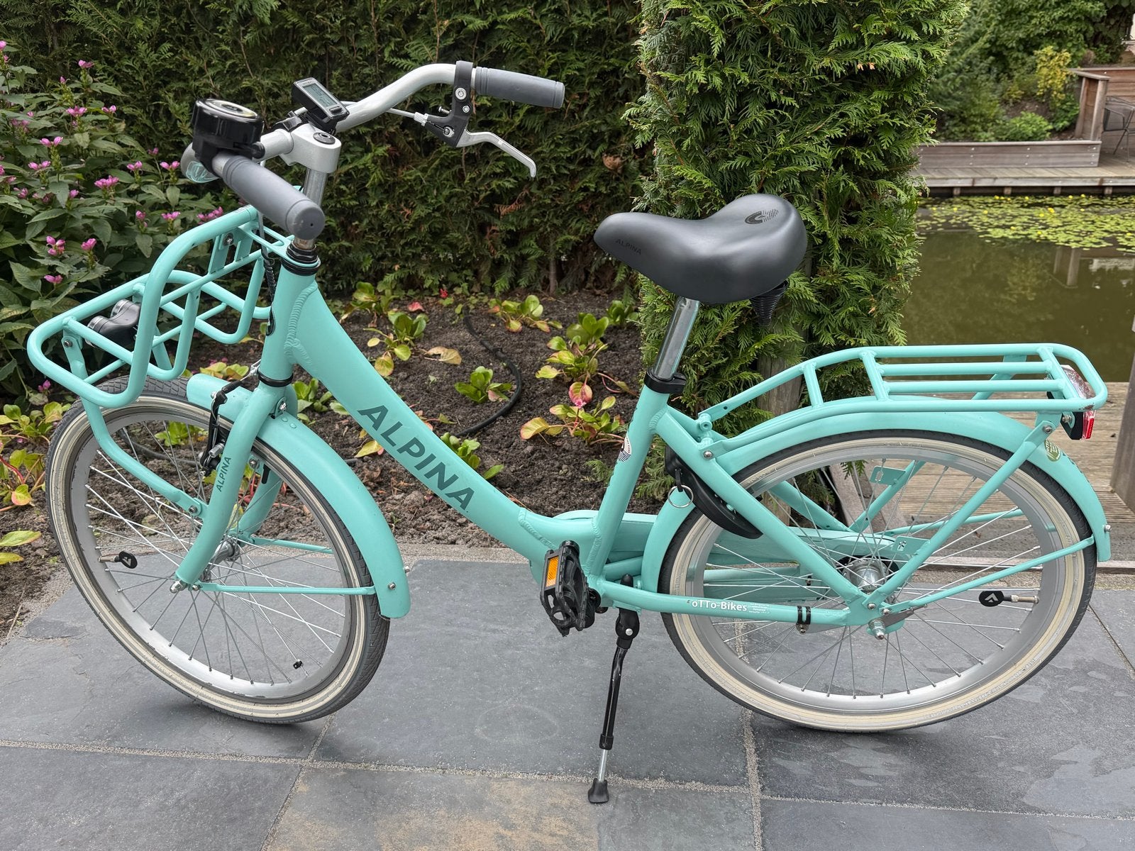 Alpina meisjesfiets 22 inch-  mintgroen- zeer nette staat, Ophalen, Gebruikt, 22 inch, Handrem