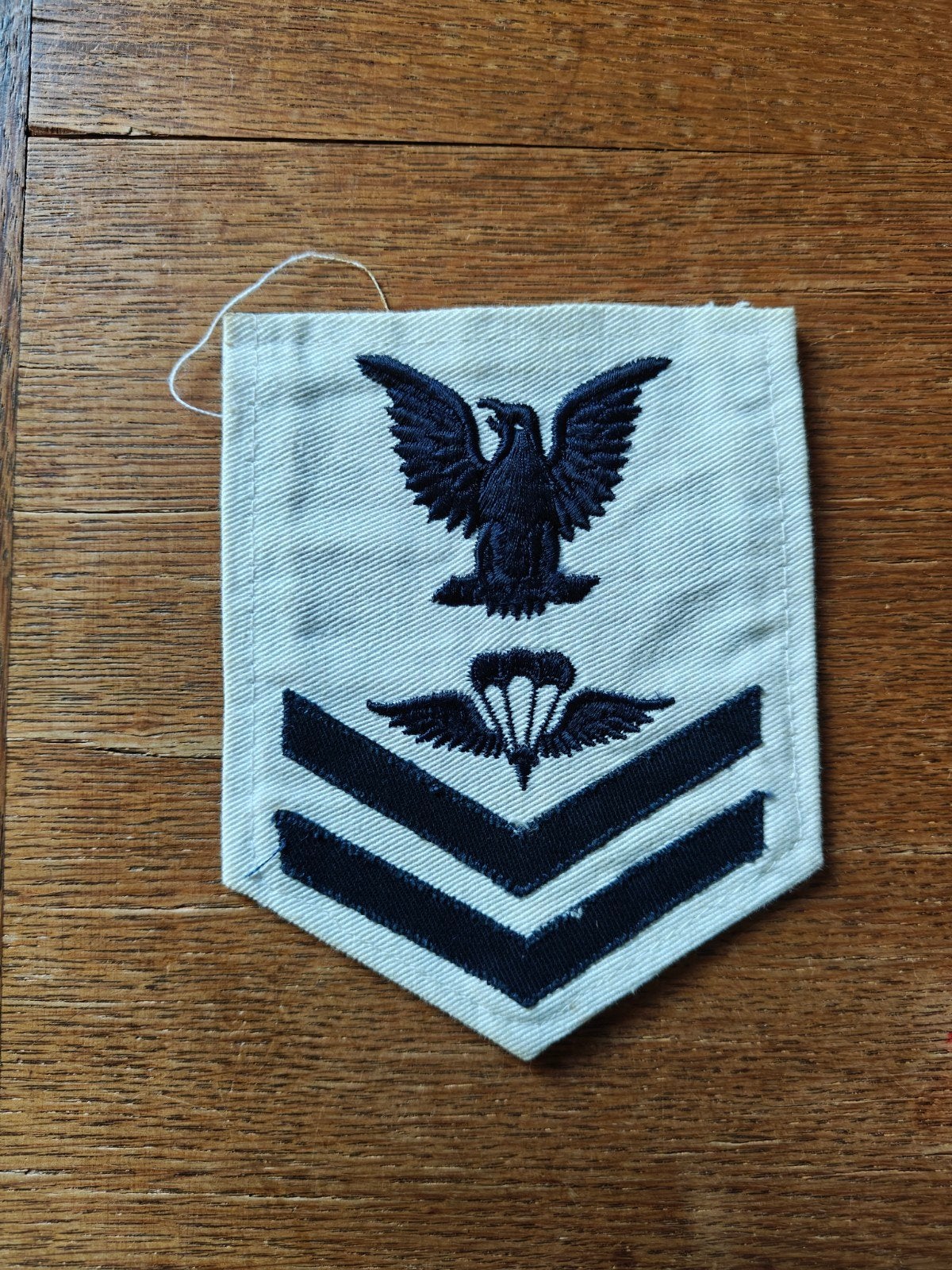 Navy rang patch wit 8, Ophalen of Verzenden, Marine, Amerika, Embleem of Badge