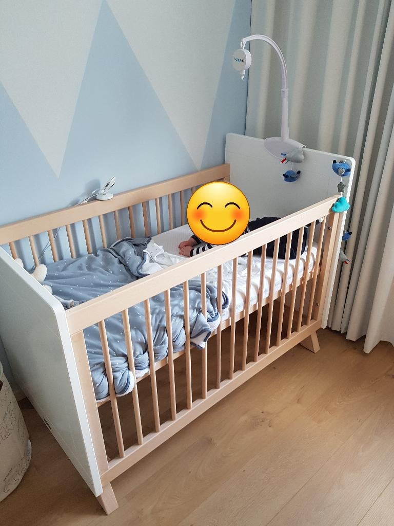 Houten wit ledikant Bopita Lisa baby, Ophalen, Gebruikt, Ledikant