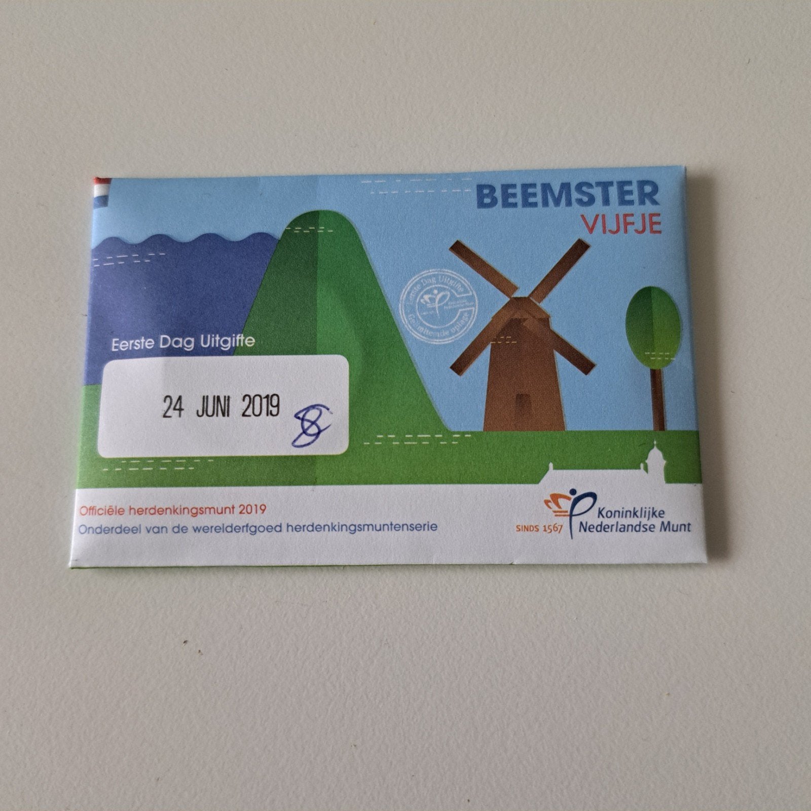 Beemster vijfje coincard eerste dag uitgifte, Postzegels en Munten, Ophalen of Verzenden, Euro's, Losse munt