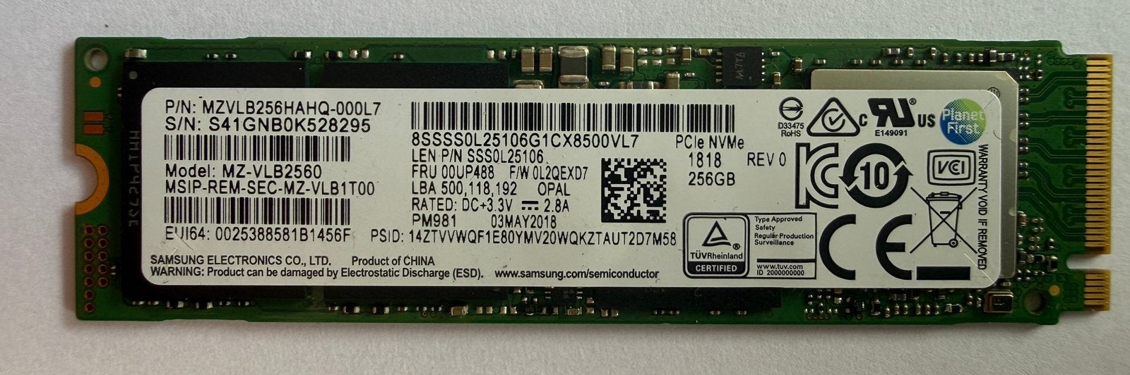 Samsung PM981 NVMe M.2 SSD 256GB, Intern, 256GB, SSD, Ophalen of Verzenden