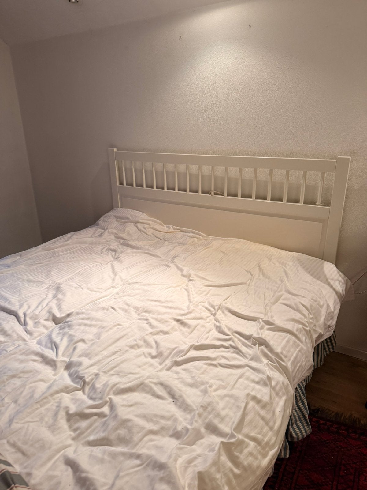 Ikea HEMNES 160x200, Huis en Inrichting, Slaapkamer | Bedden, Ophalen, Wit, Tweepersoons, Zo goed als nieuw