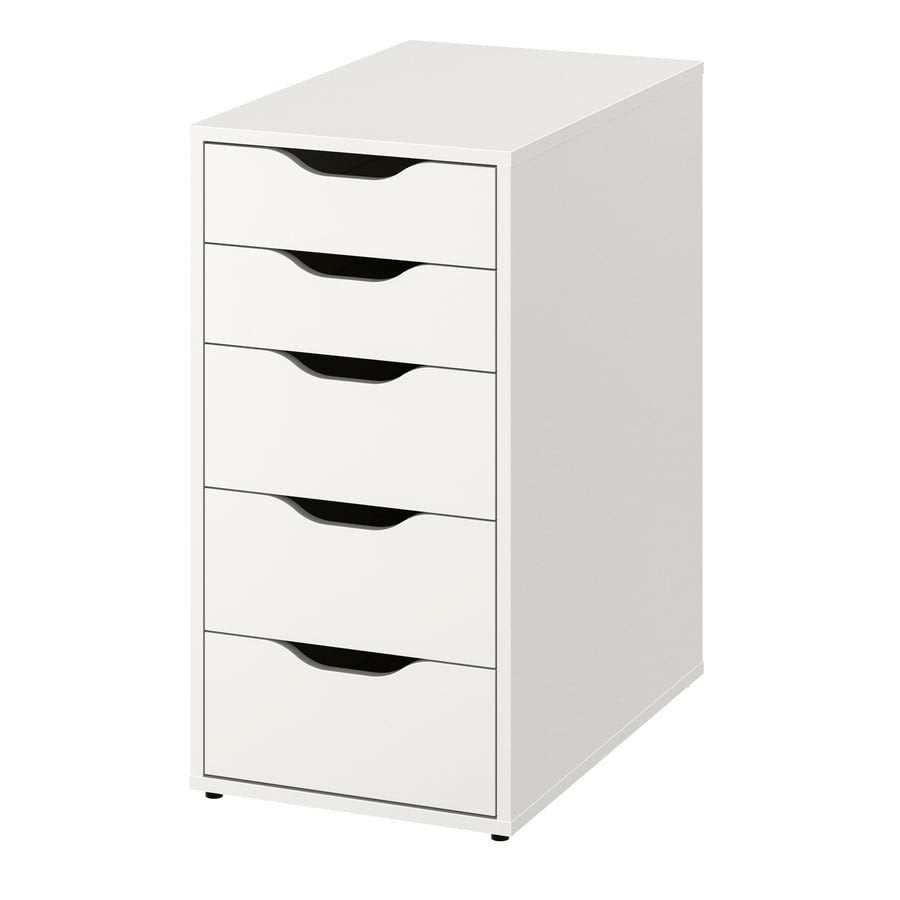 IKEA Alex Ladenblok - Wit, 5 lades, Ophalen, Minder dan 50 cm, Zo goed als nieuw, Minder dan 100 cm