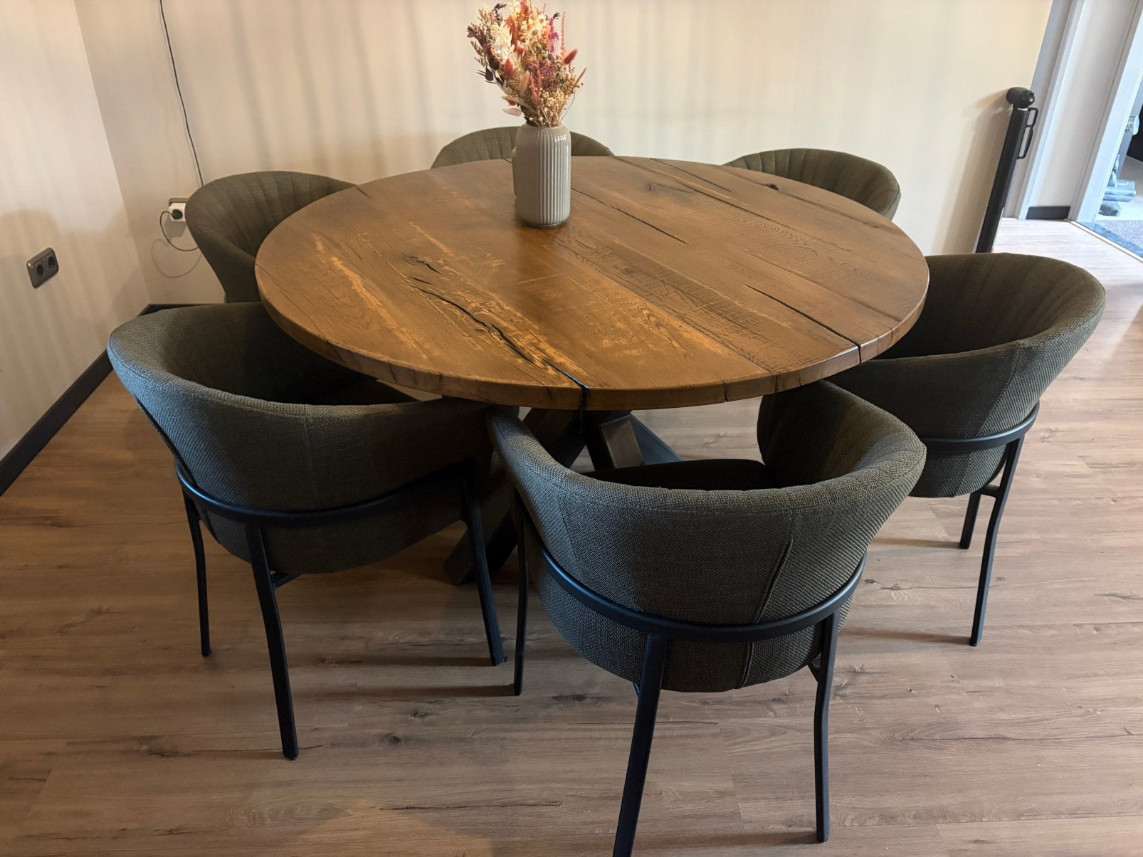Eetkamerstoelen 6 stuks, Huis en Inrichting, Ophalen, Overige kleuren, Zo goed als nieuw, Stof