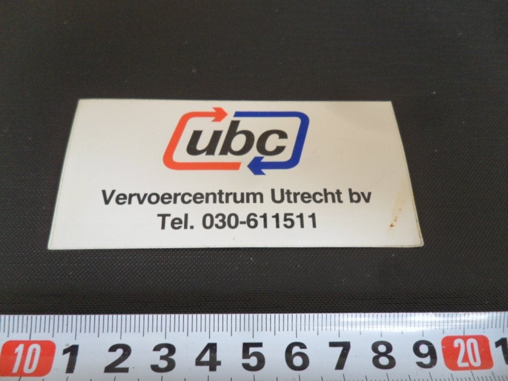 sticker UBC vervoercentrum utrecht bv, Ophalen, Zo goed als nieuw