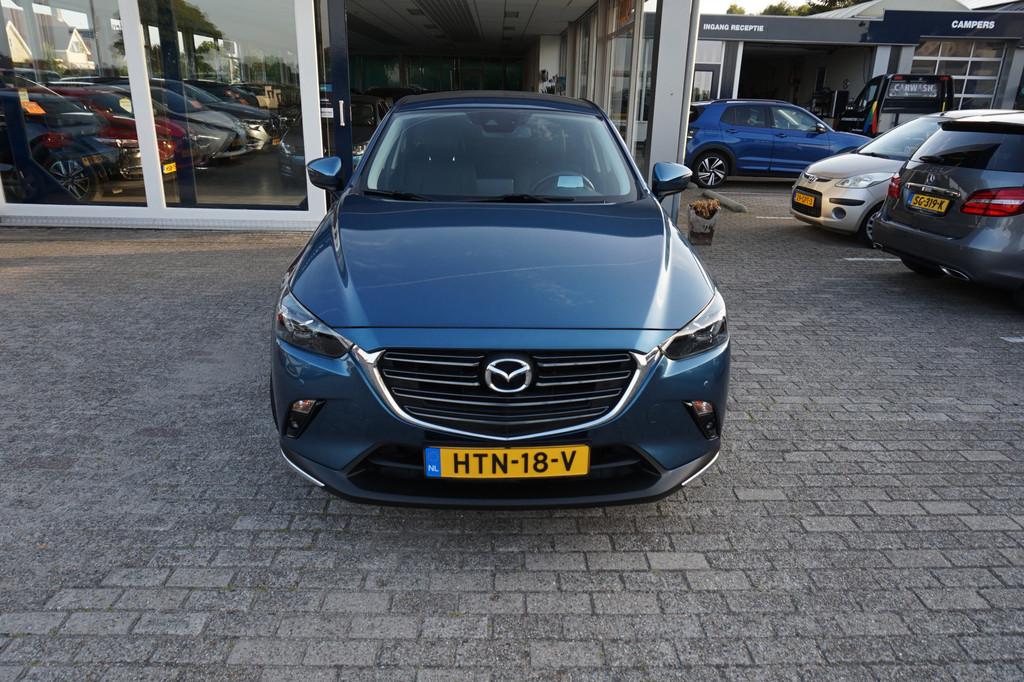 Mazda CX-3 2.0 SkyActiv-G 120 TS ,106dkm Incl 12 mnd bovag g, Auto's, 4 cilinders, Blauw, Leder en Stof, 122 pk