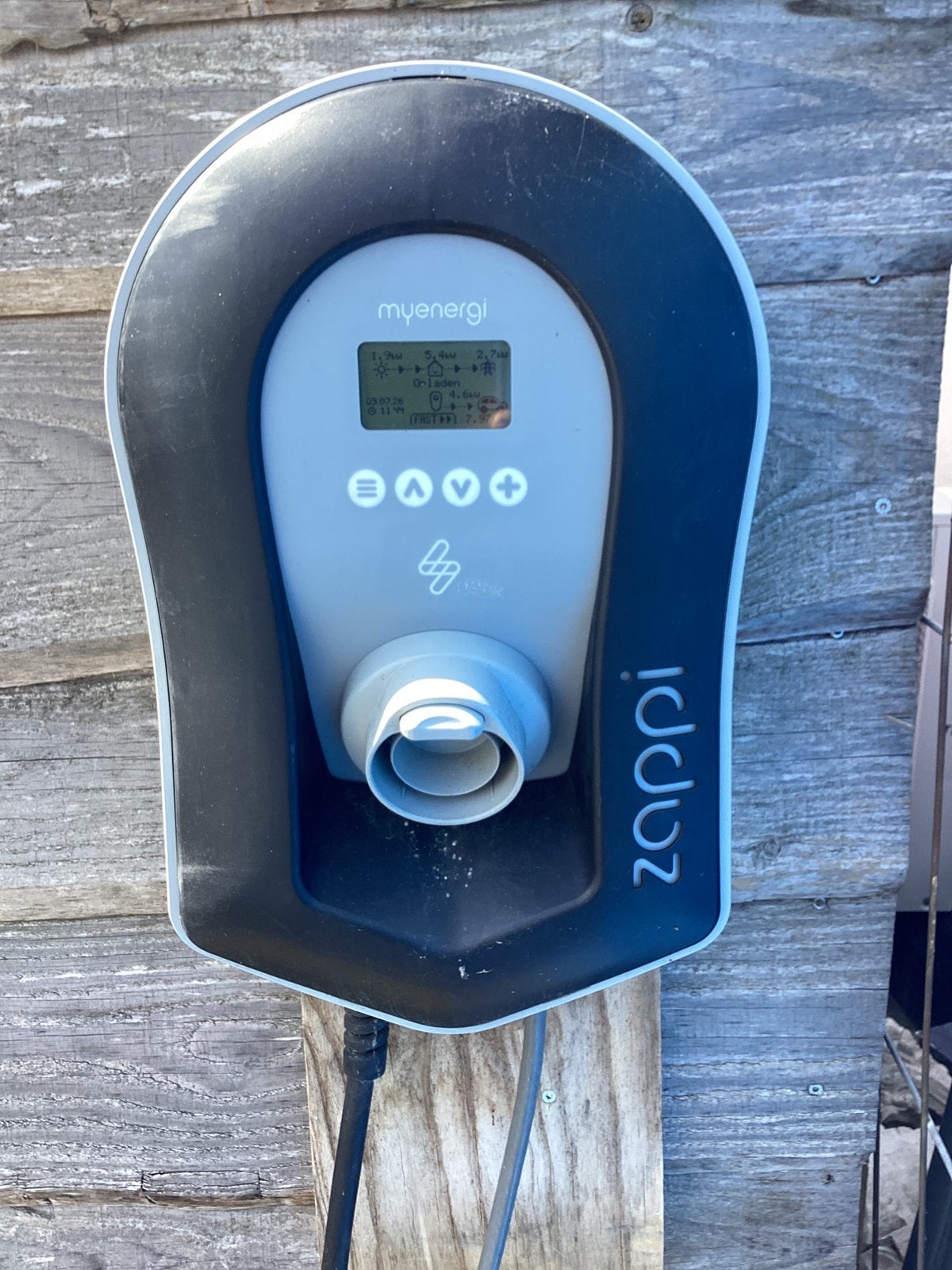 Myenergie Zappi V2 Laadpaal met vaste 6,6m laadkabel, Ophalen of Verzenden, Gebruikt, Laadpaal en Laadkabel