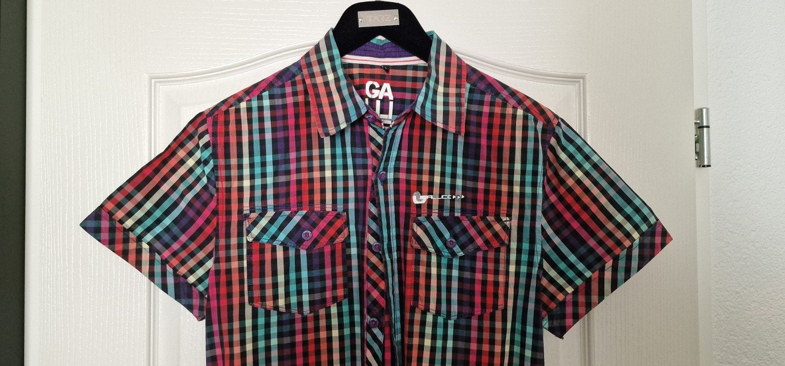Gaaf Galice korte mouw overhemd - Maat L - Nieuwstaat, Kleding | Heren, Ophalen of Verzenden, Zo goed als nieuw, Halswijdte 41/42 (L)