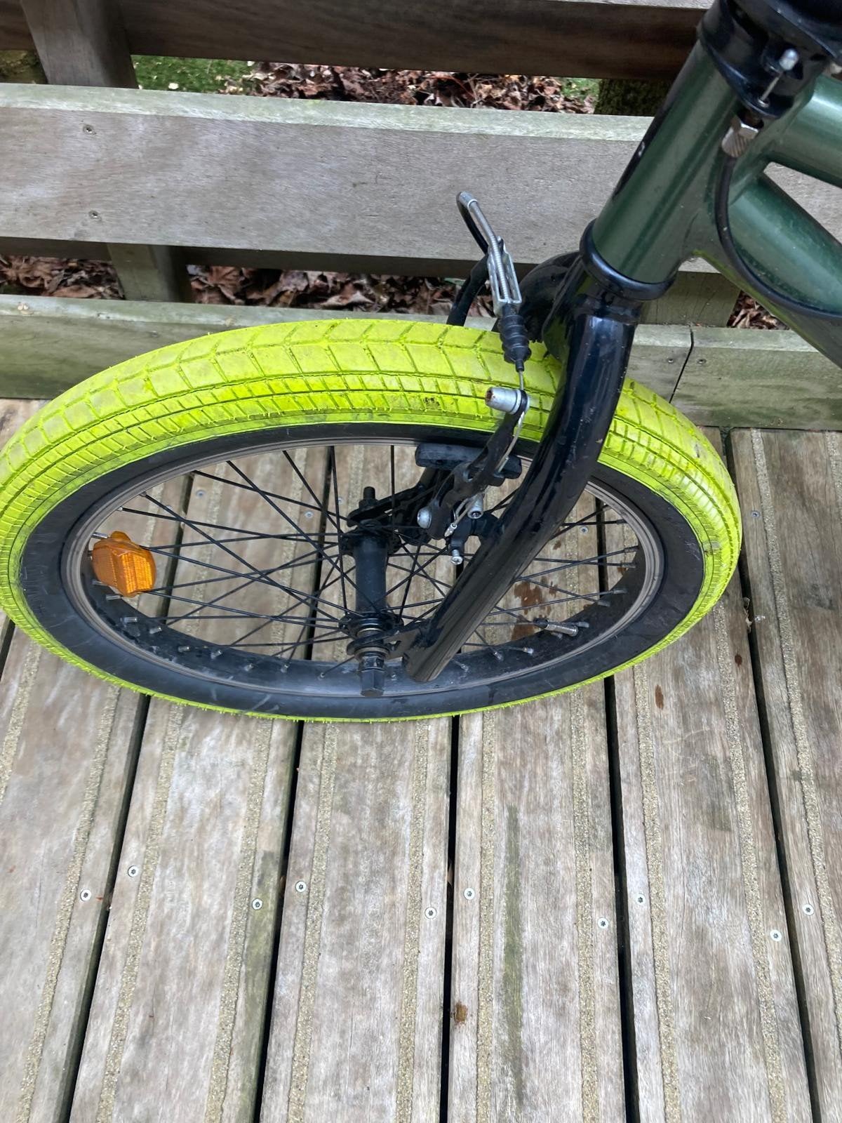 BMX fiets - Groen met neon gele banden, Fietsen en Brommers, Fietsen | Crossfietsen en BMX, Ophalen, Gebruikt, Staal, Onbekend