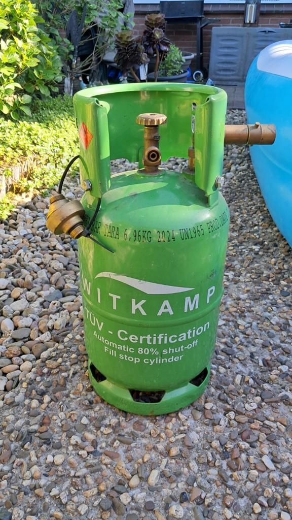 Witkamp LPG Gasfles 6.96KG - Automatische Vulling, Ophalen of Verzenden, Gebruikt