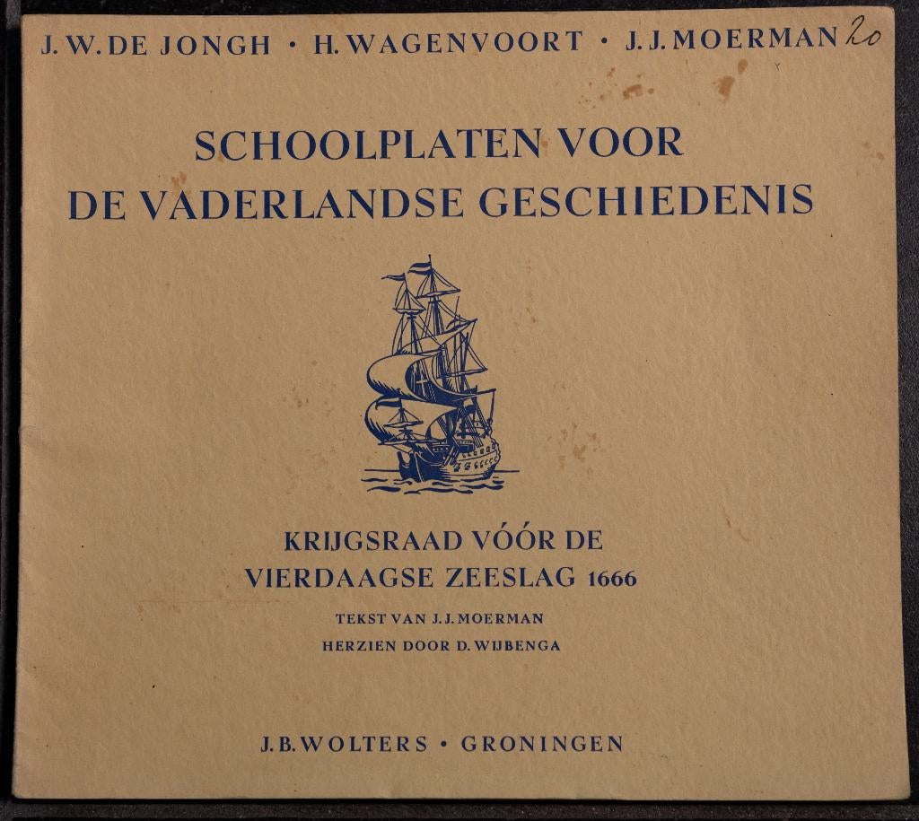 schoolplaat boekje   Krijgsraad     , Antiek en Kunst, Antiek | Schoolplaten, Natuur en Biologie, Ophalen of Verzenden