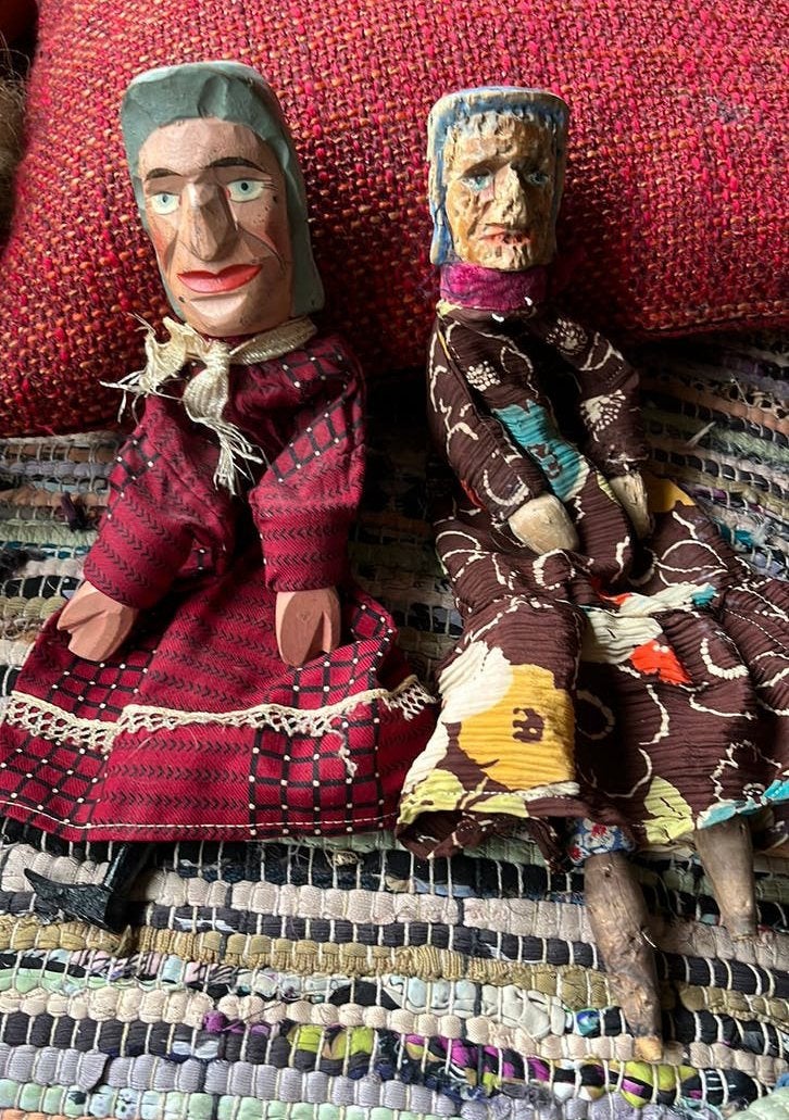 2 Antieke Houten Poppenkast Poppen, Antiek en Kunst, Antiek | Speelgoed, Ophalen of Verzenden