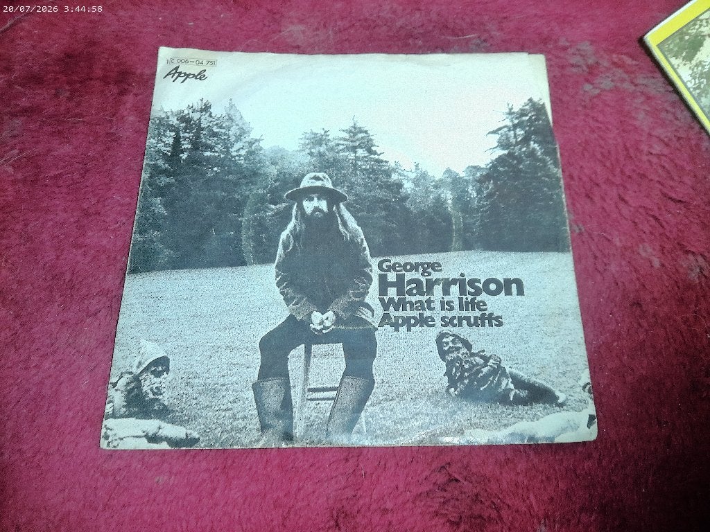 George Harrison ( Beatles ) - what is life / Apple Scruffs, Gebruikt, Fotohoes, 7 inch, Ophalen of Verzenden